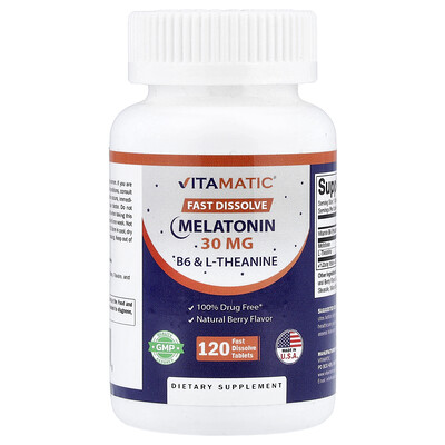 Vitamatic Melatonin B6  LTheanine Natural Berry 120 Fast Dissolve Tablets