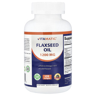 Vitamatic, Lijnzaadolie, 1200 mg, 120 softgels