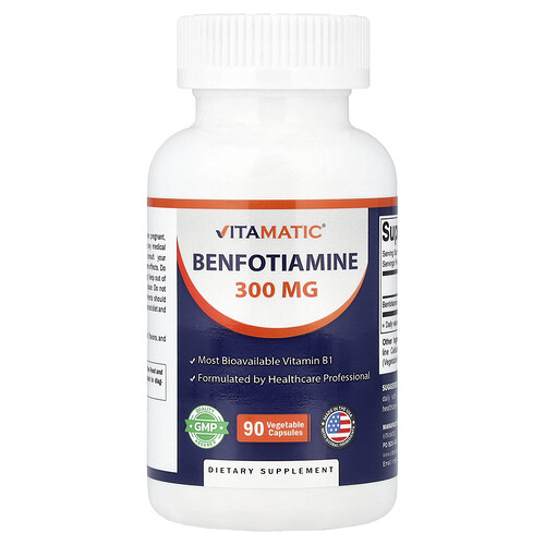 Vitamatic, Benfotiamina, 300 mg, 90 cápsulas vegetales