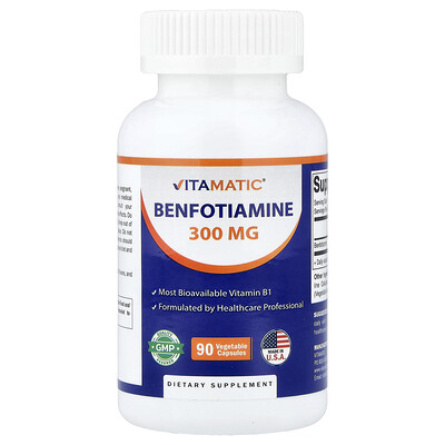 Product Image for Vitamatic, Benfotiamine, 300 mg, 90 Vegetable Capsules