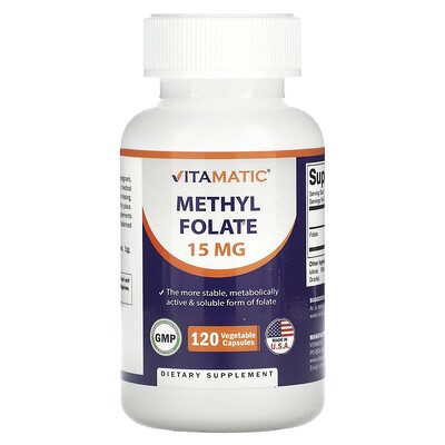 Vitamatic  Methyl Folate  15 mg  120 Vegetable Capsules