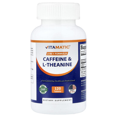 Product Image for Vitamatic, Caffeine & L-Theanine, 120 Tablets