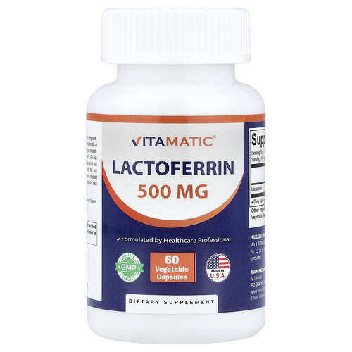 Vitamatic, Lactoferrina, 500 mg, 60 cápsulas vegetales