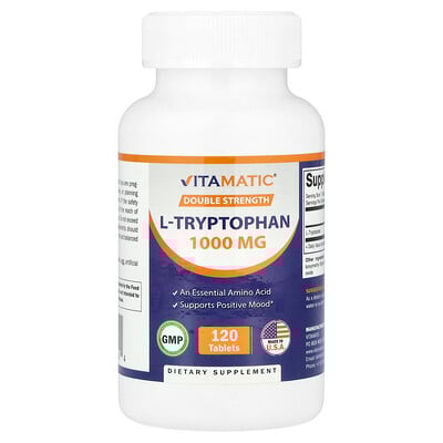 Vitamatic  L-Tryptophan  Double Strength  1 000 mg  120 Tablets