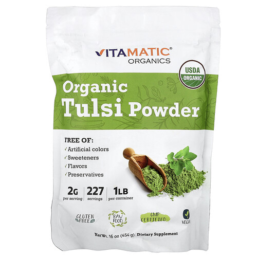Vitamatic, Tulsí orgánico en polvo, 454 g (16 oz)