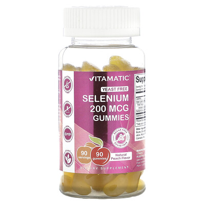Vitamatic  Selenium  Natural Peach  200 mcg  90 Gummies