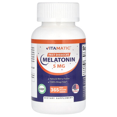 Vitamatic Melatonin Natural Berry 5 mg 365 Fast Dissolve Tablets