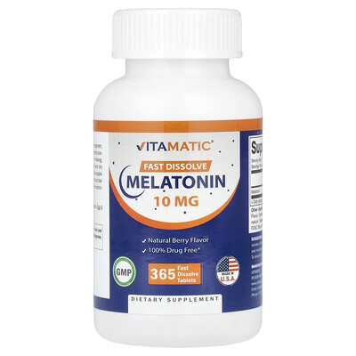 Vitamatic Melatonin Berry 10 mg 365 Fast Dissolve Tablets