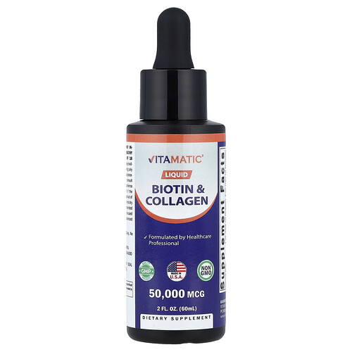 Vitamatic, Biotina y colágeno líquidos, 60 ml (2 oz. líq.)