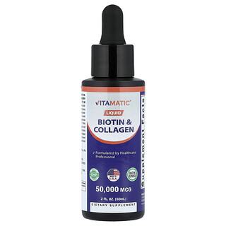Vitamatic, Biotina y colágeno líquidos, 60 ml (2 oz. líq.)