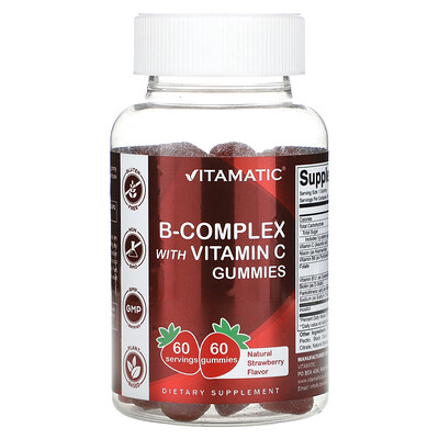 Vitamatic  B-Complex With Vitamin C Gummies  Strawberry  60 Gummies