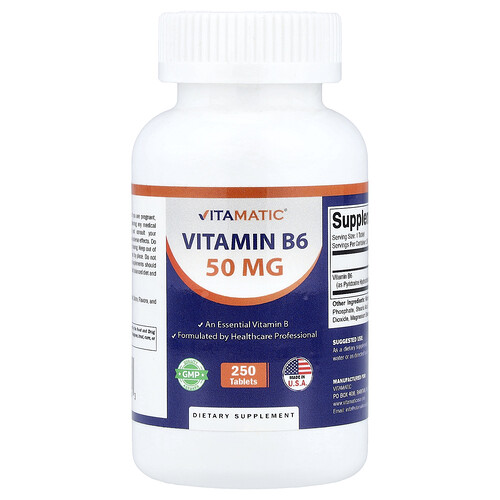 Vitamatic, Vitamina B6, 50 mg, 250 comprimidos