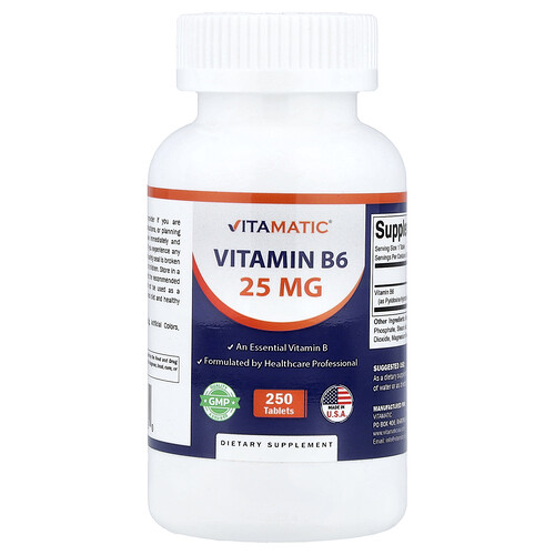 Vitamatic, Vitamina B6, 25 mg, 250 comprimidos