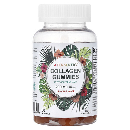 Vitamatic Collagen Gummies With Biotin & Zinc, Lemon, 60 Gummies