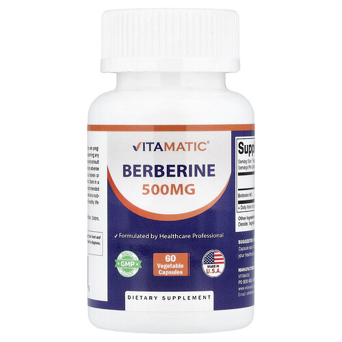 バイタマティック Vitamatic, ベルベリン、500mg、ベジカプセル60粒
