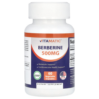 Vitamatic  Berberine  500 mg  60 Vegetable Capsules