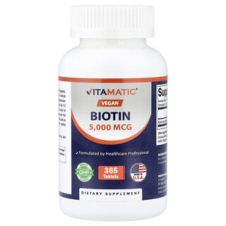 Vitamatic, Biotina vegana, 5.000 mcg, 365 compresse
