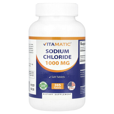 Product Image for Vitamatic, Sodium Chloride, 1,000 mg, 365 Tablets