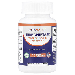Vitamatic, 舍雷肽酶，240000 SPU，120 粒 DrCaps® 羟丙基甲基纤维素胶囊（每粒胶囊 120000 SPU）