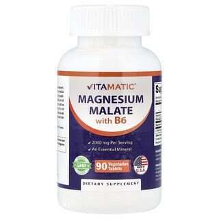 Vitamatic, Magnesiummalaat met B6, 90 vegetarische tabletten