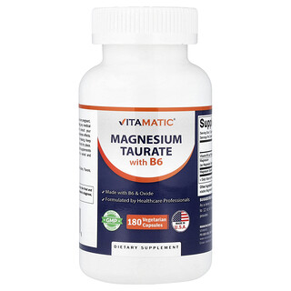 Vitamatic, Magnesium Taurate with B6, 180 Vegetarian Capsules