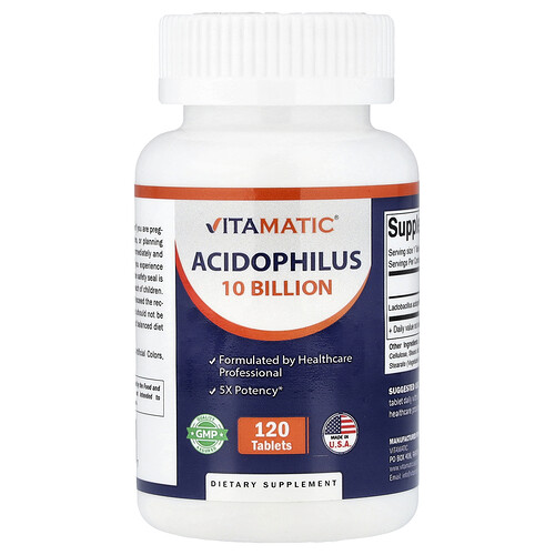 Vitamatic, Acidophilus, 10.000 millones de UFC, 120 comprimidos
