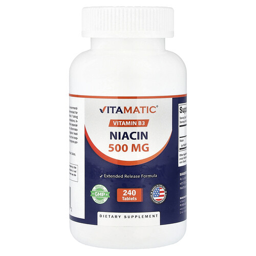 Vitamatic, Niacina, 500 mg, 240 comprimidos