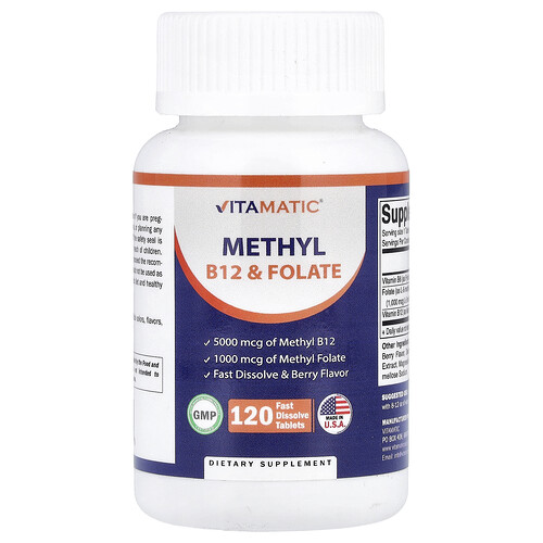 Vitamatic Methyl B12 & Folate, Berry, 120 Fast Dissolve Tablets