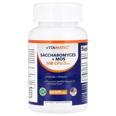 Product Image for Vitamatic, Saccharomyces + MOS, 60 DRcaps Hypromellose Capsules