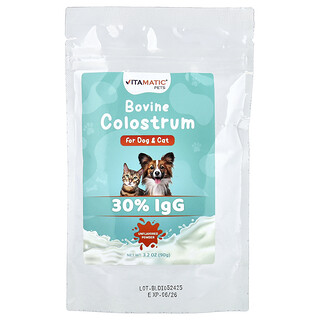 Vitamatic, Pets, Bovine Colostrum Powder, For Dogs & Cats, Unflavored, 3.2 oz (90 g)