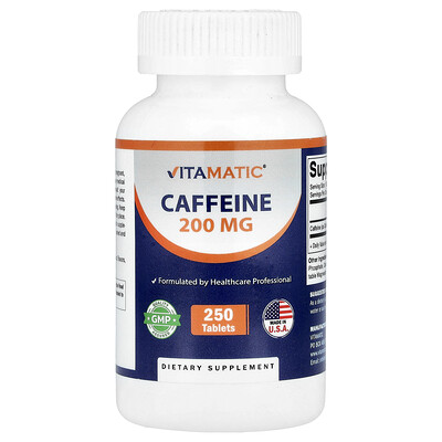 Vitamatic, Cafeína, 200 mg, 250 comprimidos