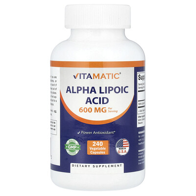 Vitamatic  Alpha Lipoic Acid  600 mg  240 Vegetable Capsules (300 mg per Capsule)