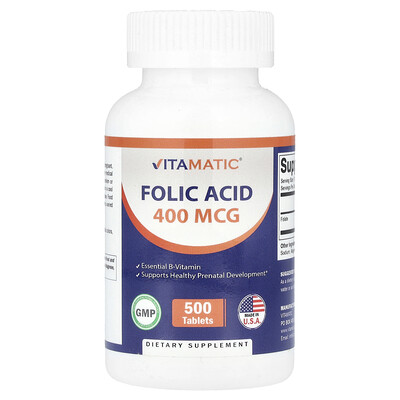 Product Image for Vitamatic, Folic Acid, 400 mcg, 500 Tablets