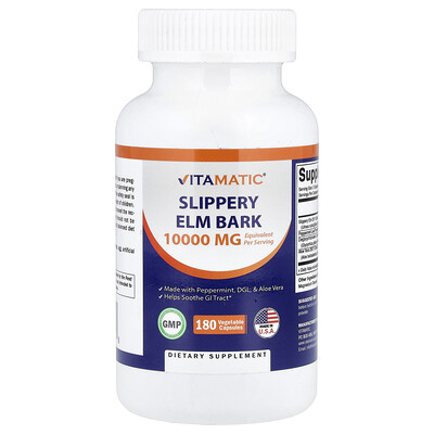 Product Image for Vitamatic, Slippery Elm Bark, 180 Vegetable Capsules