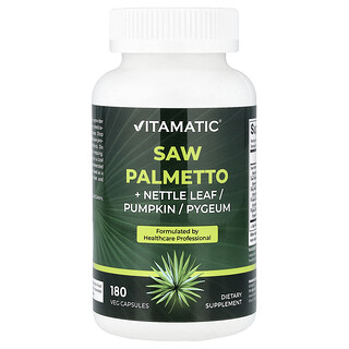 Vitamatic, Saw Palmetto + Nettle Leaf/Pumpkin/Pygeum, 180 Veg Capsules