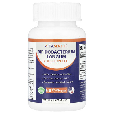 Vitamatic  Bifidobacterium Longum  6 Billion CFU  60 DRcaps® Hypromellose Capsules