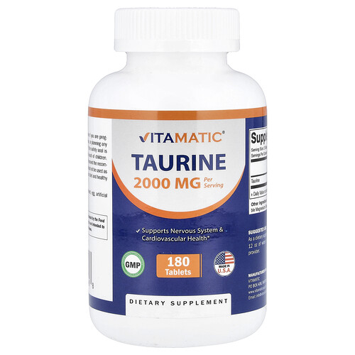 Vitamatic Taurine, 180 Tablets (1,000 mg per Tablet)