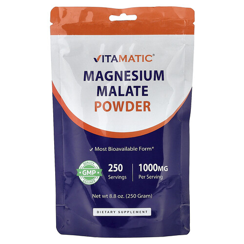 Vitamatic, Magnesium Malate Powder, Magnesiummalatpulver, 250 g (8,8 oz.)
