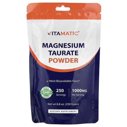 Vitamatic, Magnesium Taurate Powder, Magnesiumtauratpulver, 250 g (8,8 oz.)