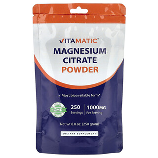 Vitamatic, Cytrynian magnezu w proszku, 250 g