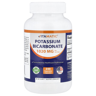 Vitamatic, Bicarbonato de potasio, 240 cápsulas vegetales (510 mg por cápsula)