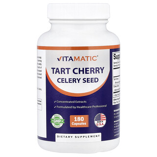Vitamatic, Cereja Azeda, Semente de Aipo, 180 Cápsulas