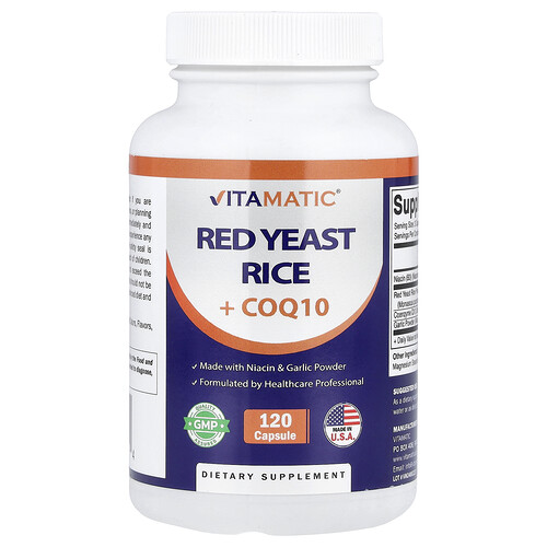 Vitamatic Red Yeast Rice + CoQ10, 120 Capsules