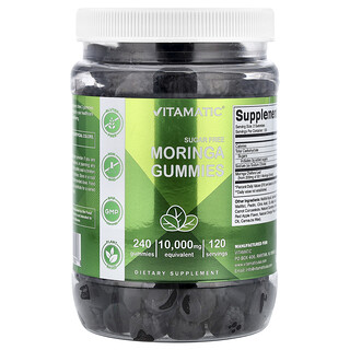 Vitamatic, Gomitas de moringa, Sin azúcar, 240 gomitas (5000 mg por gomita)