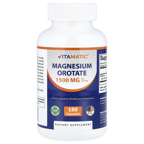 Vitamatic оротат магния 180 капсул (500 мг в 1 капсуле)