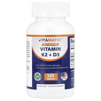 Vitamatic, Vitaminas K2 y D3, 120 comprimidos