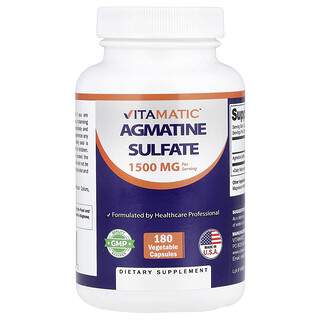 Vitamatic, Solfato di agmatina, 180 capsule vegetali (500 mg per capsula)