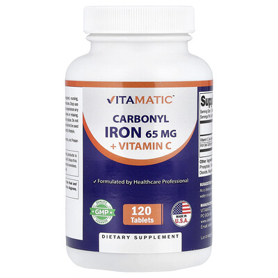 Vitamatic, Carbonil hierro más vitamina C, 120 comprimidos