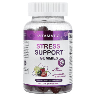 Vitamatic, Ζελεδάκια για την υποστήριξη του στρες, λεμόνι και ανάμεικτα μούρα, 60 ζελεδάκια