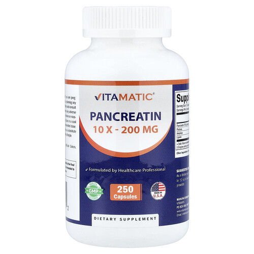 Vitamatic Pancreatin, 250 Capsules